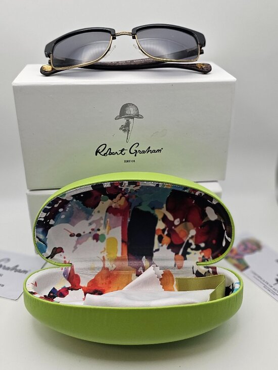 Robert Graham Other - Robert Graham “Jackson” Sunglasses – Black Frame, Grey Lenses – Full Set - NIB
